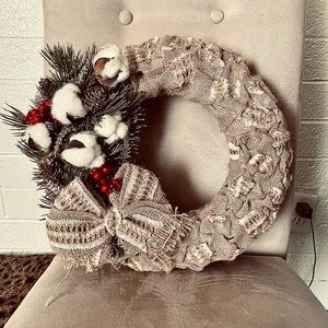 Handmade Burlap Christmas Wreath